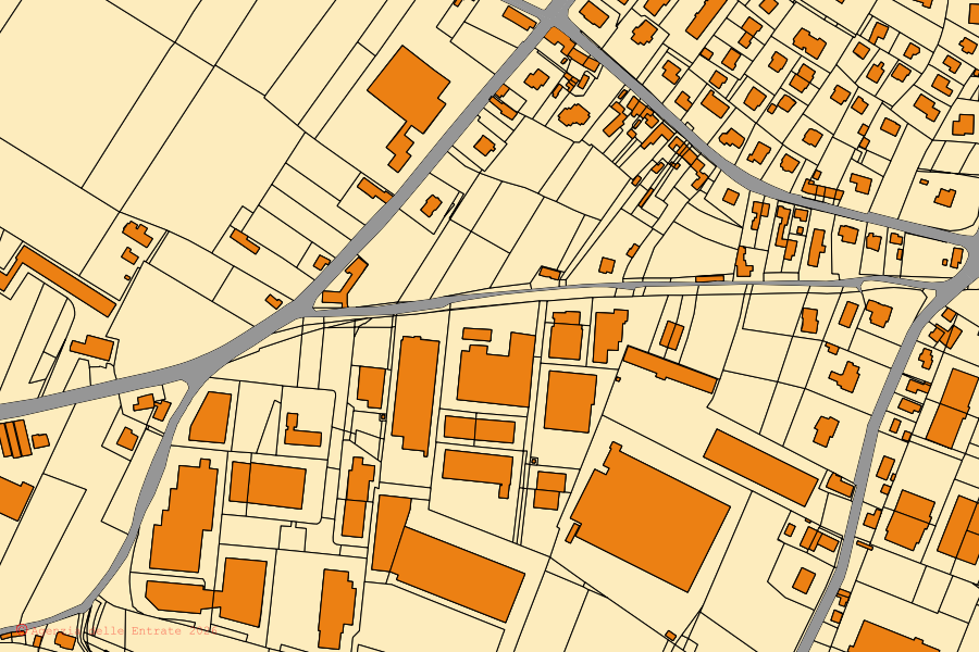 Mappa catastale del centro di San Polo di Piave: particelle e fabbricati, cartografia Agenzia delle Entrate