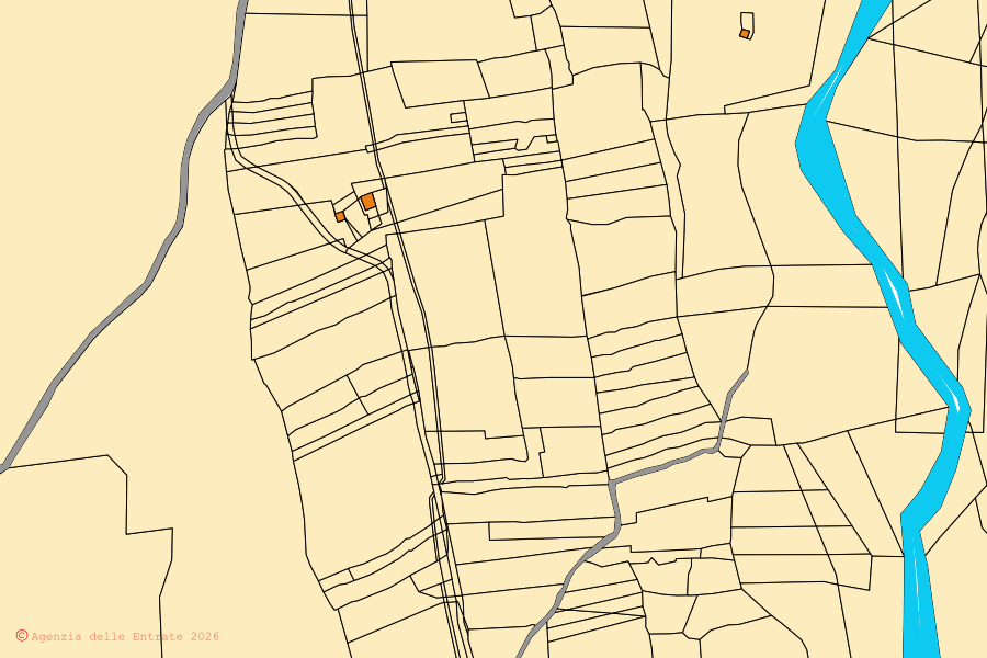 Mappa catastale del centro di San Procopio: particelle e fabbricati, cartografia Agenzia delle Entrate