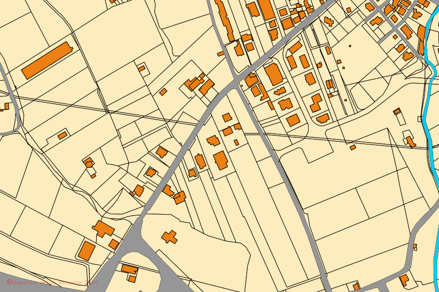 Mappa catastale del centro di San Salvatore Telesino: particelle e fabbricati, cartografia Agenzia delle Entrate
