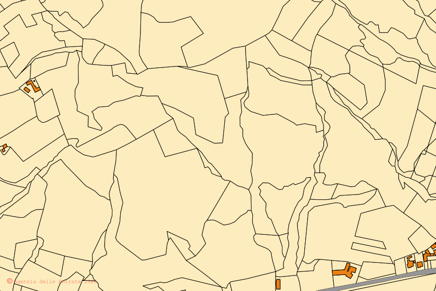 Mappa catastale del centro di San Sebastiano Curone: particelle e fabbricati, cartografia Agenzia delle Entrate