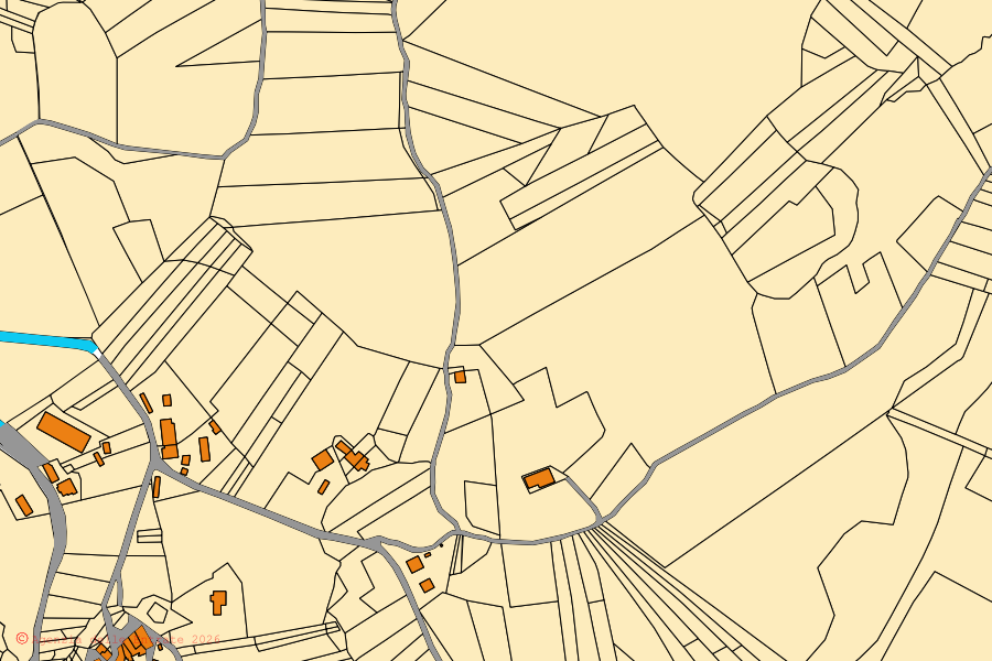 Mappa catastale del centro di San Severino Marche: particelle e fabbricati, cartografia Agenzia delle Entrate