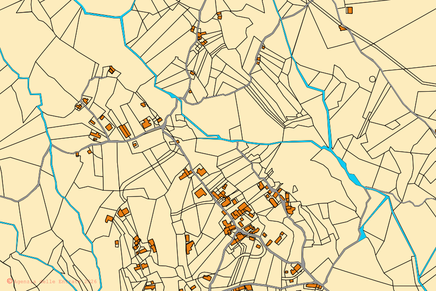 Mappa catastale del centro di San Sosti: particelle e fabbricati, cartografia Agenzia delle Entrate
