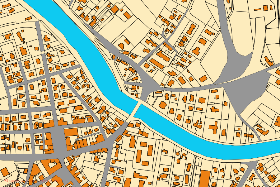 Mappa catastale del centro di San Stino di Livenza: particelle e fabbricati, cartografia Agenzia delle Entrate