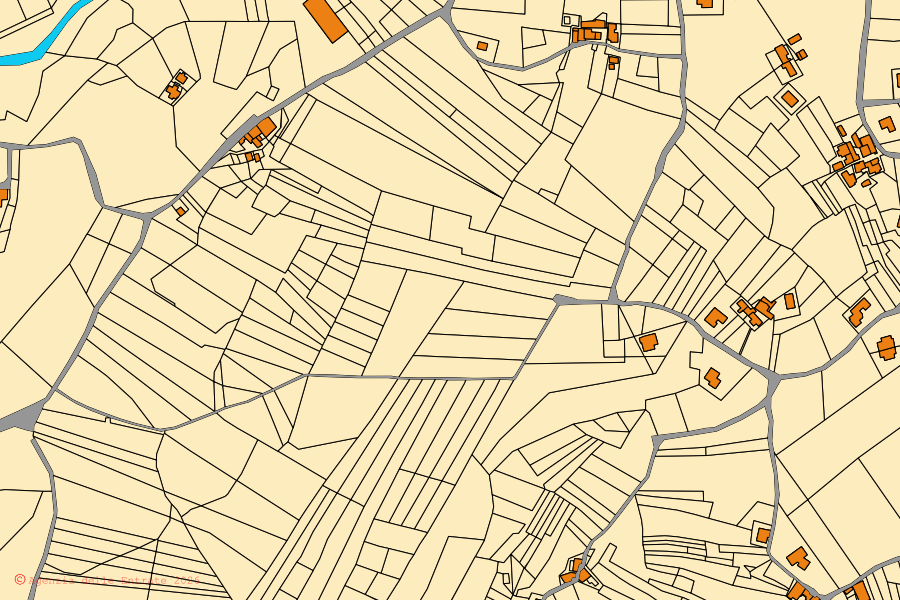 Mappa catastale del centro di San Valentino in Abruzzo Citeriore: particelle e fabbricati, cartografia Agenzia delle Entrate