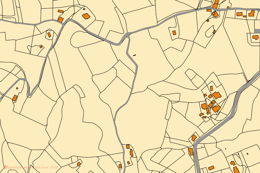 Mappa catastale del centro di San Venanzo: particelle e fabbricati, cartografia Agenzia delle Entrate