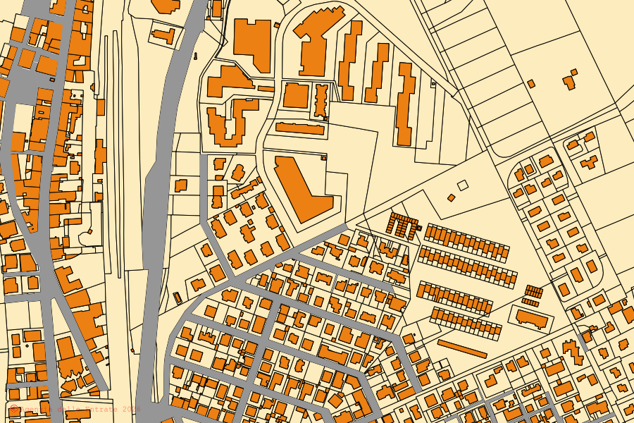 Mappa catastale del centro di San Vincenzo: particelle e fabbricati, cartografia Agenzia delle Entrate