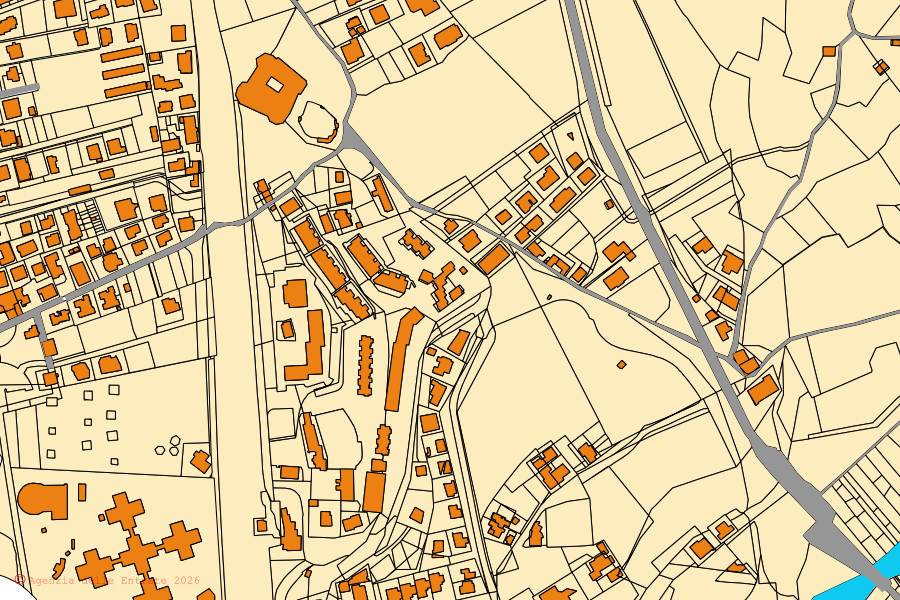 Mappa catastale del centro di Sangineto: particelle e fabbricati, cartografia Agenzia delle Entrate