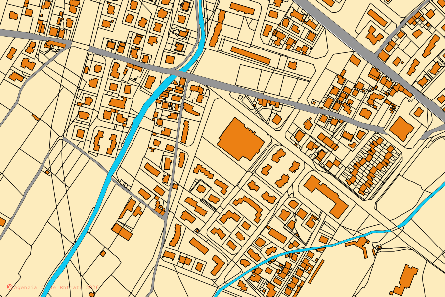 Mappa catastale del centro di Sansepolcro: particelle e fabbricati, cartografia Agenzia delle Entrate