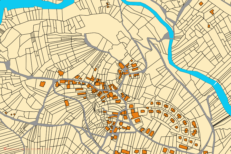Mappa catastale del centro di Sant'Agapito: particelle e fabbricati, cartografia Agenzia delle Entrate