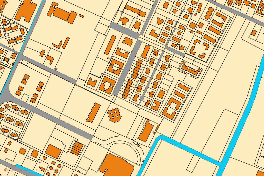 Mappa catastale del centro di Sant'Agata Bolognese: particelle e fabbricati, cartografia Agenzia delle Entrate