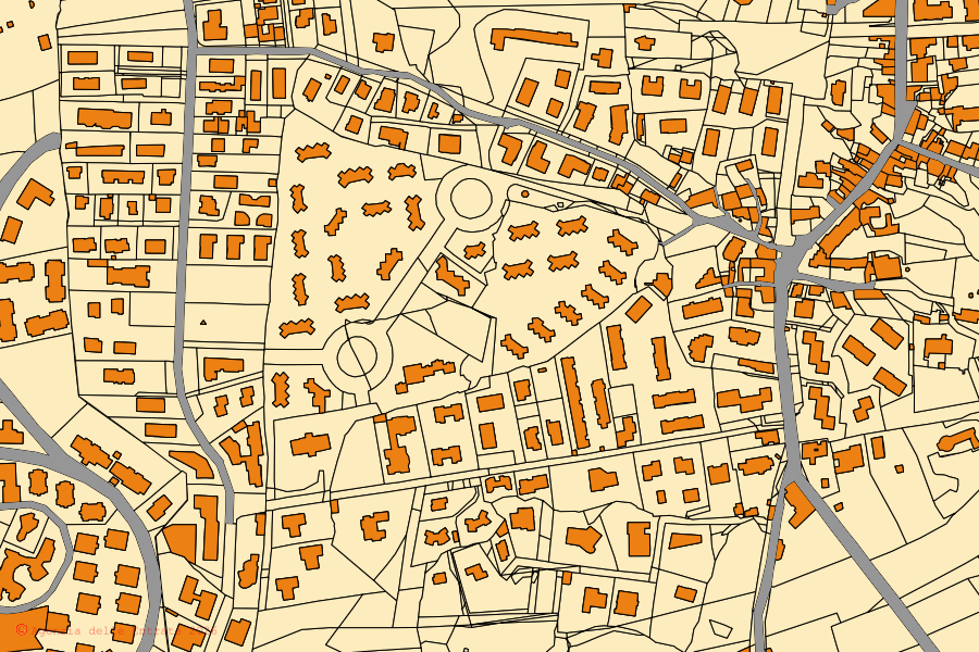 Mappa catastale del centro di Sant'Agata li Battiati: particelle e fabbricati, cartografia Agenzia delle Entrate
