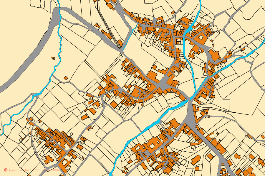 Mappa catastale del centro di Sant'Angelo d'Alife: particelle e fabbricati, cartografia Agenzia delle Entrate