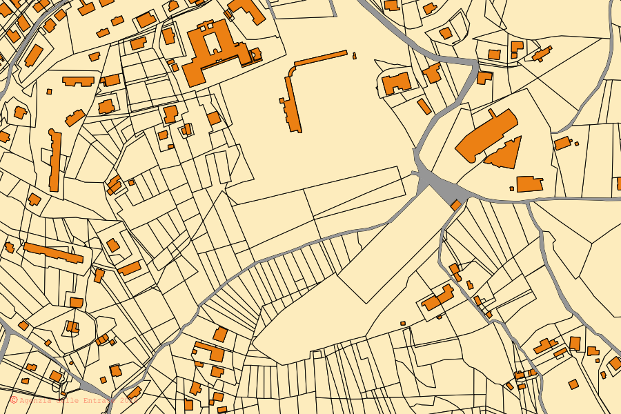 Mappa catastale del centro di Sant'Angelo dei Lombardi: particelle e fabbricati, cartografia Agenzia delle Entrate