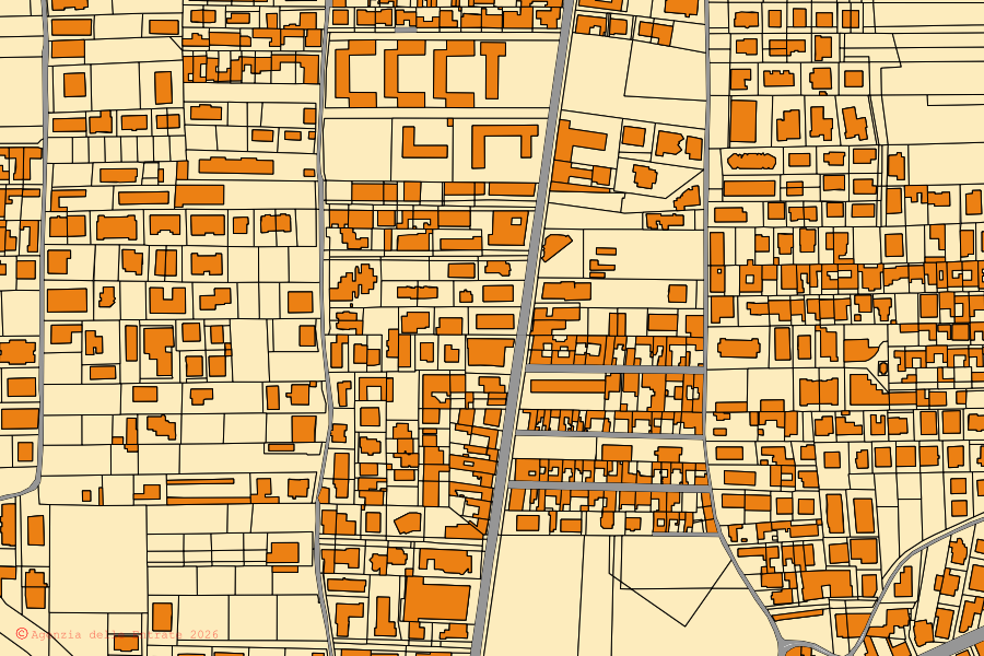 Mappa catastale del centro di Sant'Antimo: particelle e fabbricati, cartografia Agenzia delle Entrate