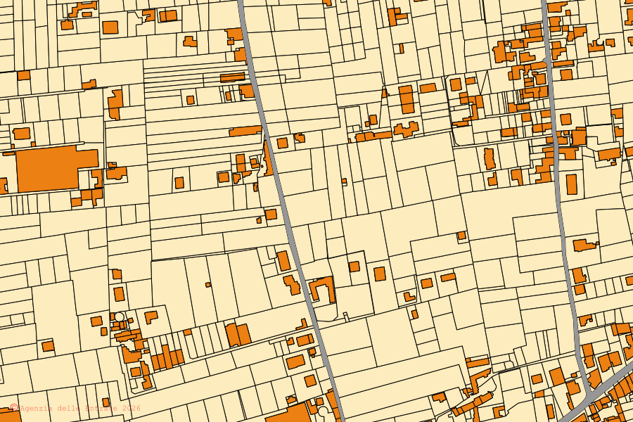 Mappa catastale del centro di Sant'Antonio Abate: particelle e fabbricati, cartografia Agenzia delle Entrate