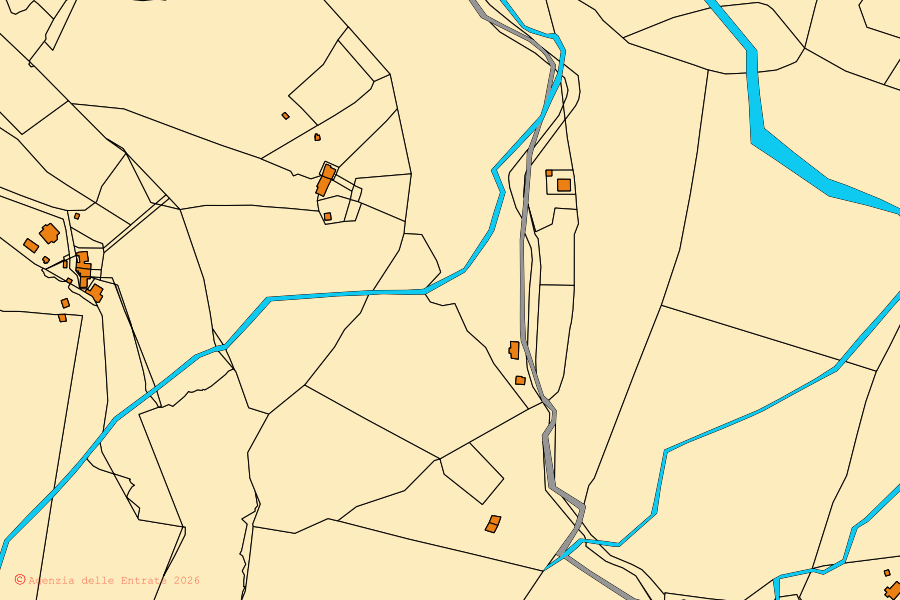 Mappa catastale del centro di Sant'Antonio di Gallura: particelle e fabbricati, cartografia Agenzia delle Entrate