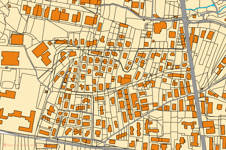 Mappa catastale del centro di Sant'Arcangelo: particelle e fabbricati, cartografia Agenzia delle Entrate