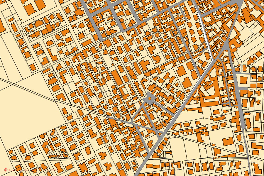 Mappa catastale del centro di Sant'Arpino: particelle e fabbricati, cartografia Agenzia delle Entrate