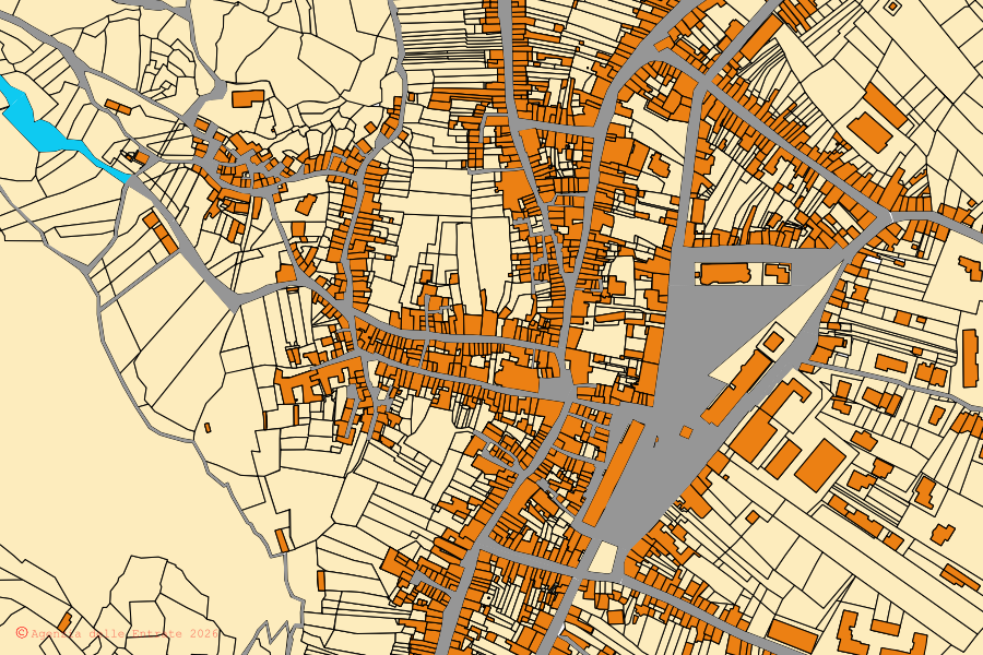 Mappa catastale del centro di Sant'Arsenio: particelle e fabbricati, cartografia Agenzia delle Entrate