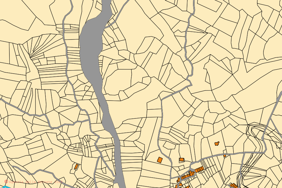 Mappa catastale del centro di Sant'Eufemia a Maiella: particelle e fabbricati, cartografia Agenzia delle Entrate