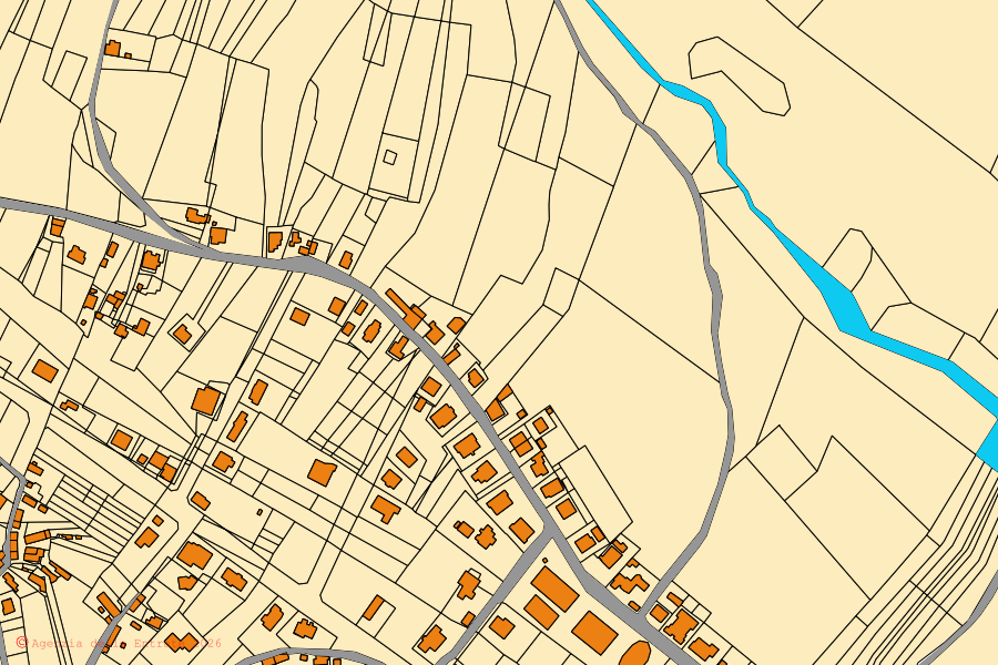 Mappa catastale del centro di Sant'Eusanio del Sangro: particelle e fabbricati, cartografia Agenzia delle Entrate