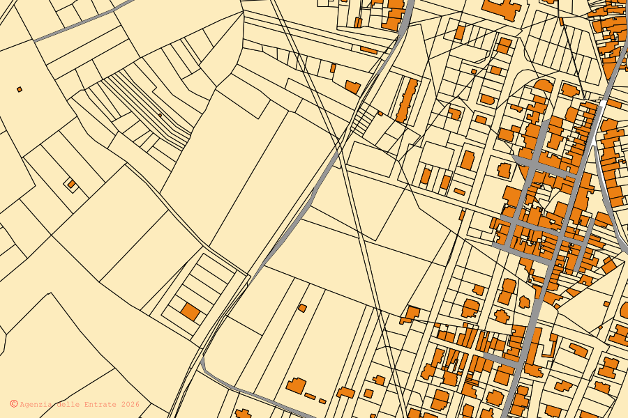 Mappa catastale del centro di Santa Cesarea Terme: particelle e fabbricati, cartografia Agenzia delle Entrate
