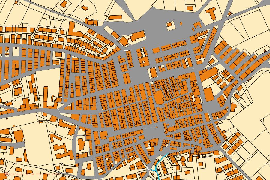 Mappa catastale del centro di Santa Croce di Magliano: particelle e fabbricati, cartografia Agenzia delle Entrate