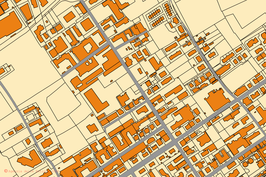 Mappa catastale del centro di Santa Croce sull'Arno: particelle e fabbricati, cartografia Agenzia delle Entrate