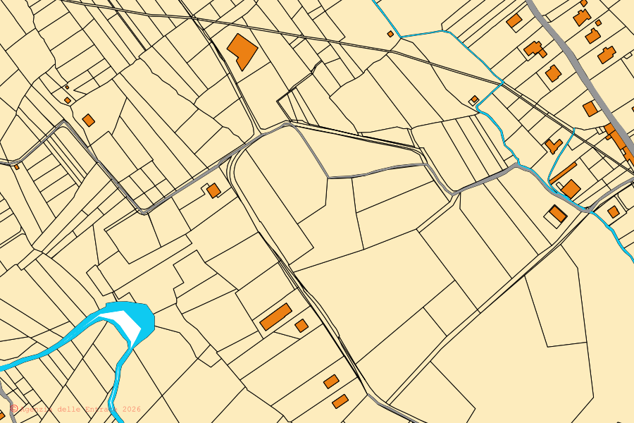 Mappa catastale del centro di Santa Lucia di Serino: particelle e fabbricati, cartografia Agenzia delle Entrate