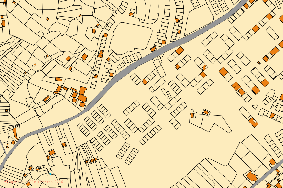 Mappa catastale del centro di Santa Margherita di Belice: particelle e fabbricati, cartografia Agenzia delle Entrate