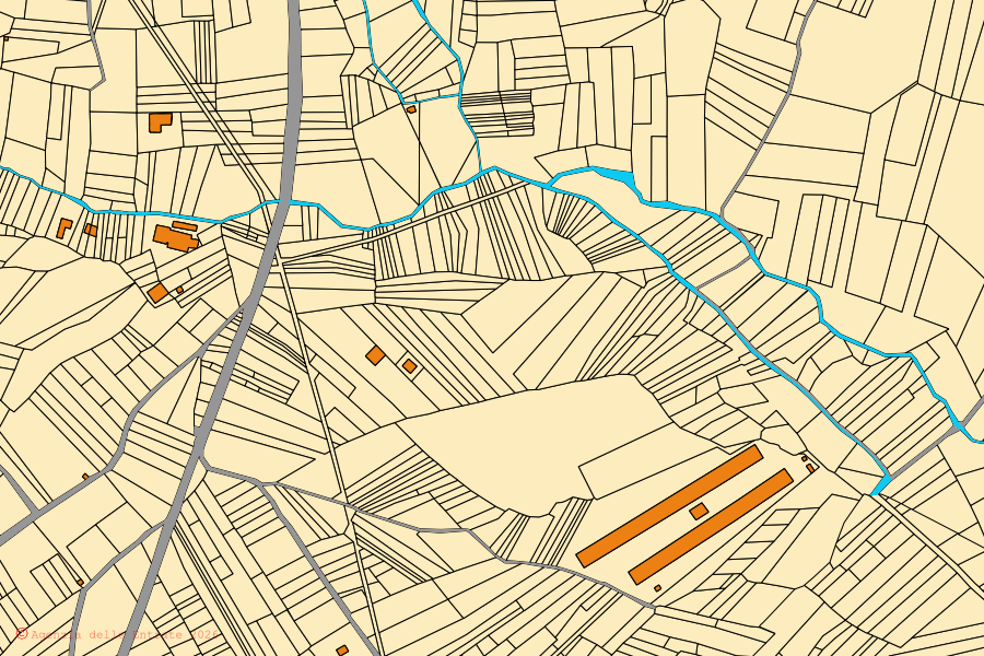 Mappa catastale del centro di Santa Maria del Molise: particelle e fabbricati, cartografia Agenzia delle Entrate