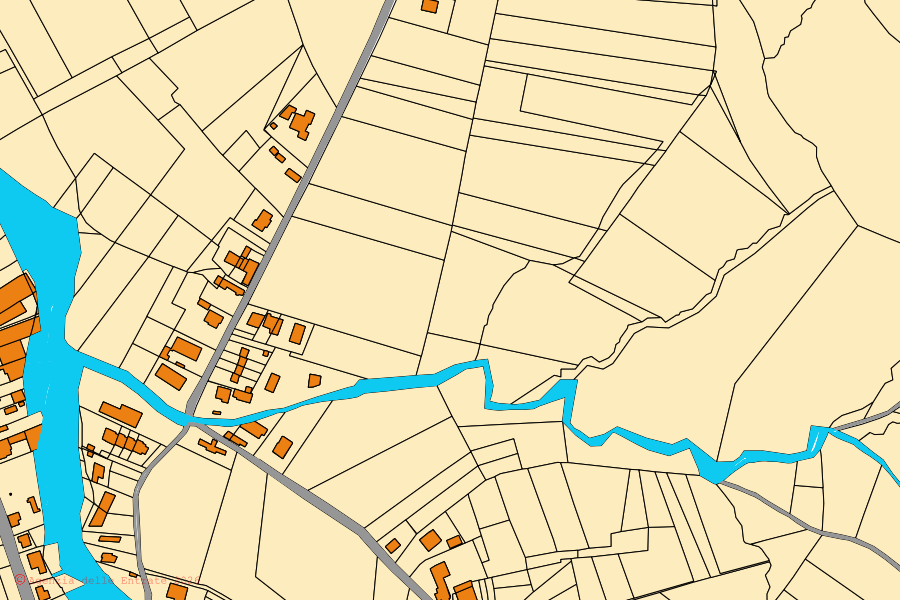Mappa catastale del centro di Santa Maria della Versa: particelle e fabbricati, cartografia Agenzia delle Entrate