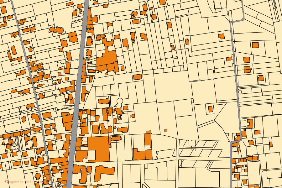 Mappa catastale del centro di Santa Maria la Carità: particelle e fabbricati, cartografia Agenzia delle Entrate