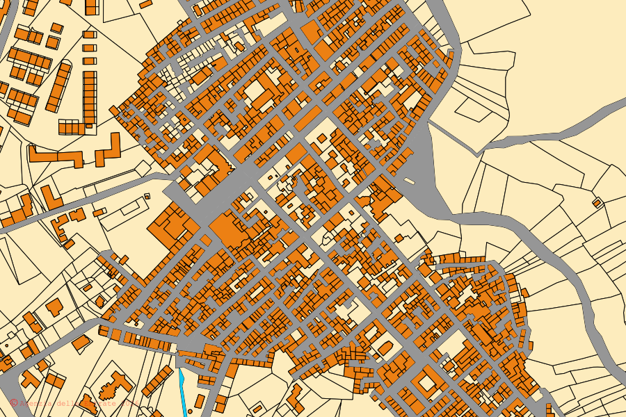 Mappa catastale del centro di Santa Ninfa: particelle e fabbricati, cartografia Agenzia delle Entrate