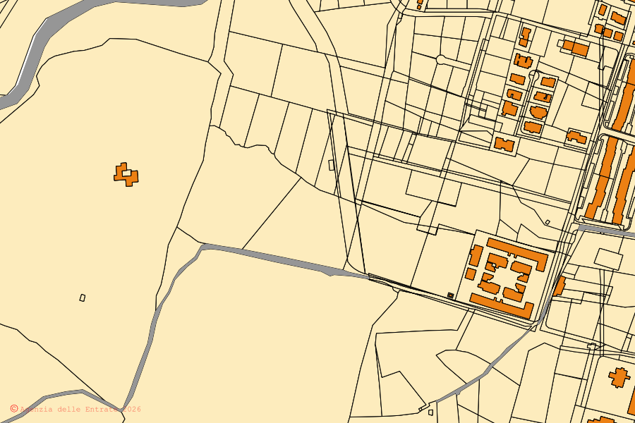 Mappa catastale del centro di Santa Teresa Gallura: particelle e fabbricati, cartografia Agenzia delle Entrate