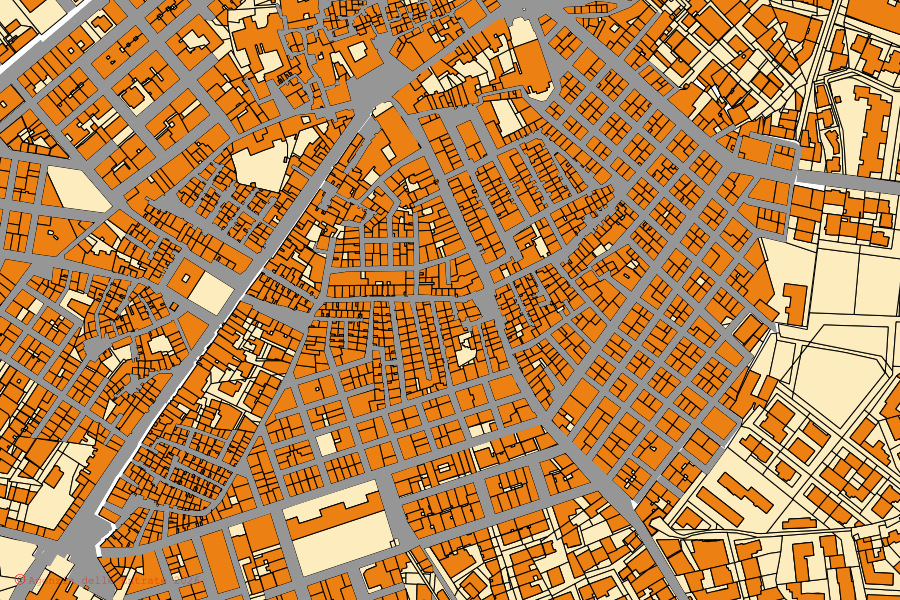 Mappa catastale del centro di Santeramo in Colle: particelle e fabbricati, cartografia Agenzia delle Entrate