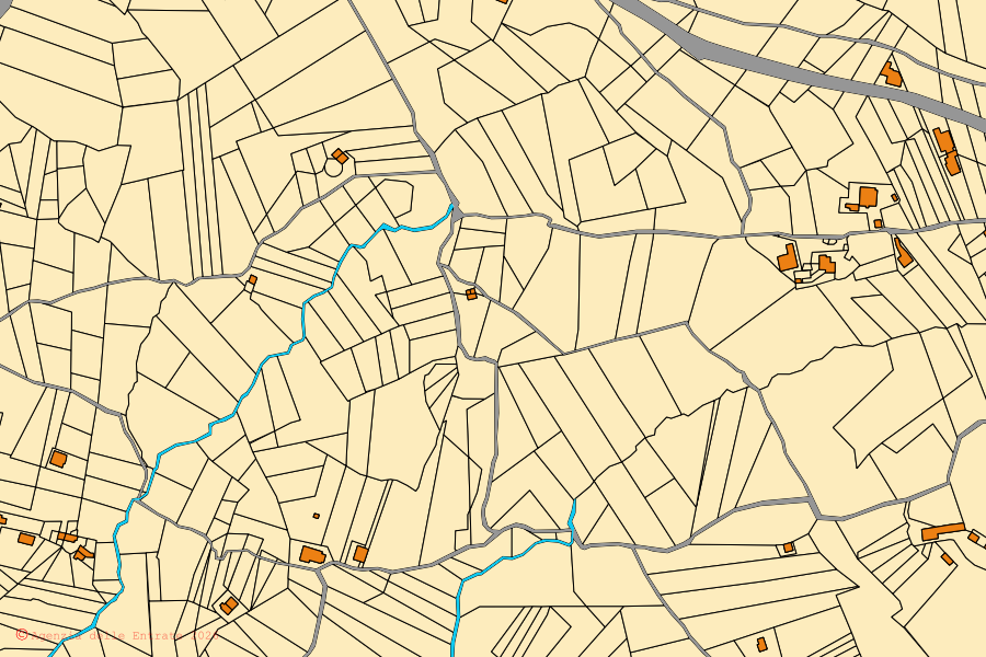 Mappa catastale del centro di Santopadre: particelle e fabbricati, cartografia Agenzia delle Entrate