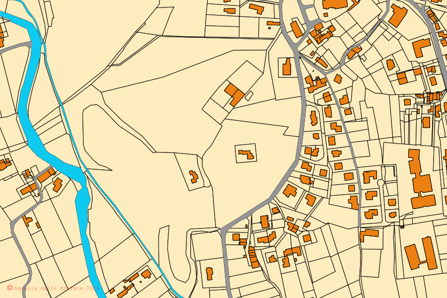 Mappa catastale del centro di Sarcedo: particelle e fabbricati, cartografia Agenzia delle Entrate