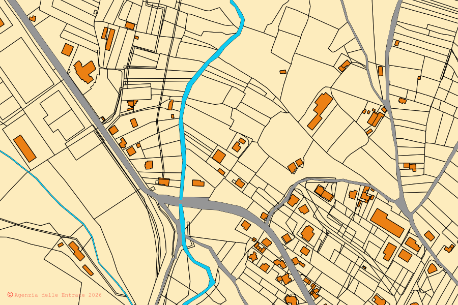 Mappa catastale del centro di Sarconi: particelle e fabbricati, cartografia Agenzia delle Entrate