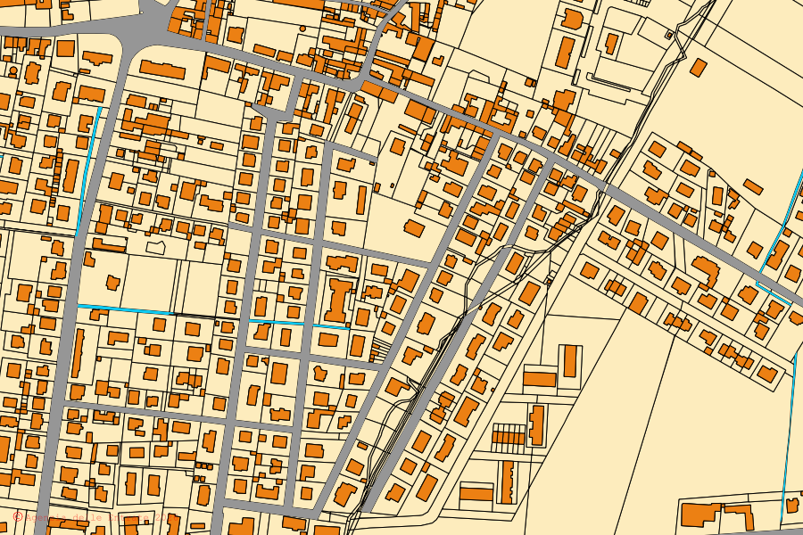 Mappa catastale del centro di Sarmato: particelle e fabbricati, cartografia Agenzia delle Entrate