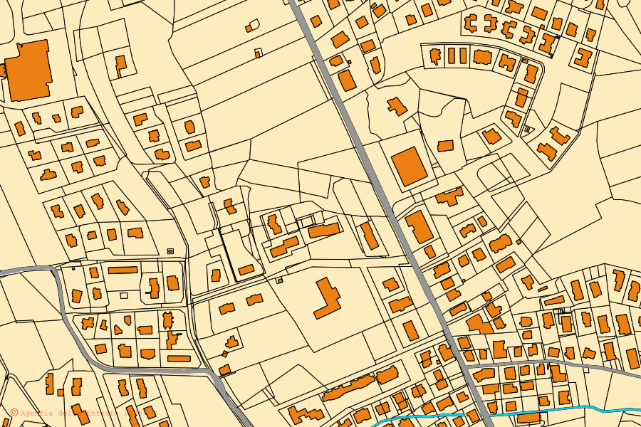 Mappa catastale del centro di Sarteano: particelle e fabbricati, cartografia Agenzia delle Entrate