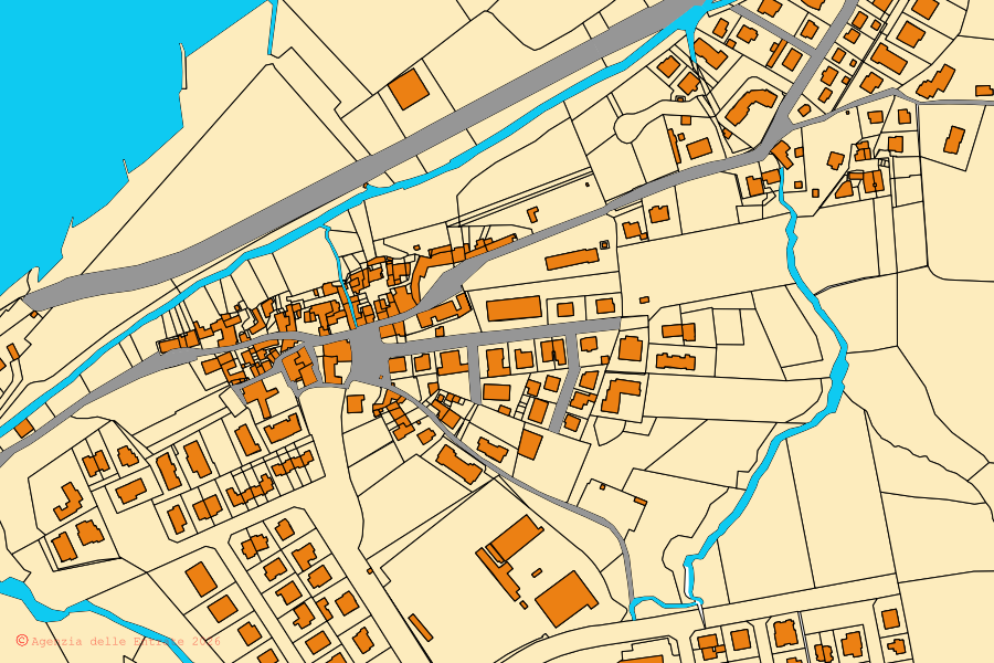 Mappa catastale del centro di Sassuolo: particelle e fabbricati, cartografia Agenzia delle Entrate