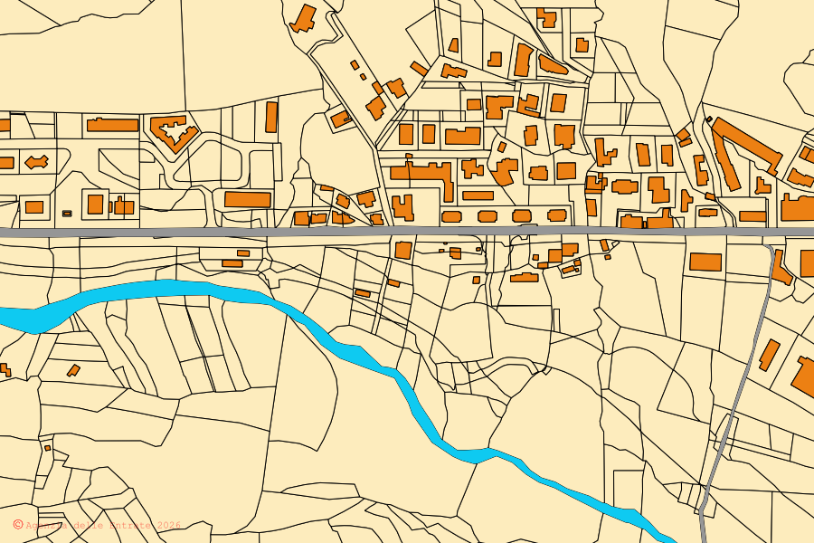 Mappa catastale del centro di Satriano: particelle e fabbricati, cartografia Agenzia delle Entrate