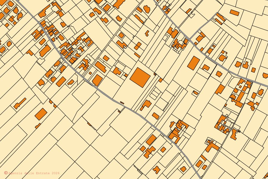 Mappa catastale del centro di Saviano: particelle e fabbricati, cartografia Agenzia delle Entrate