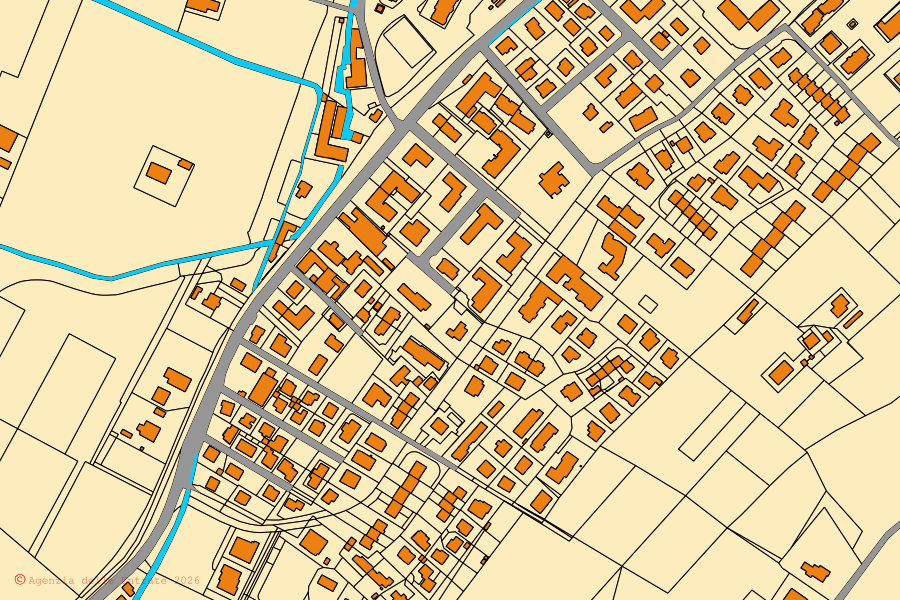 Mappa catastale del centro di Savignano sul Panaro: particelle e fabbricati, cartografia Agenzia delle Entrate