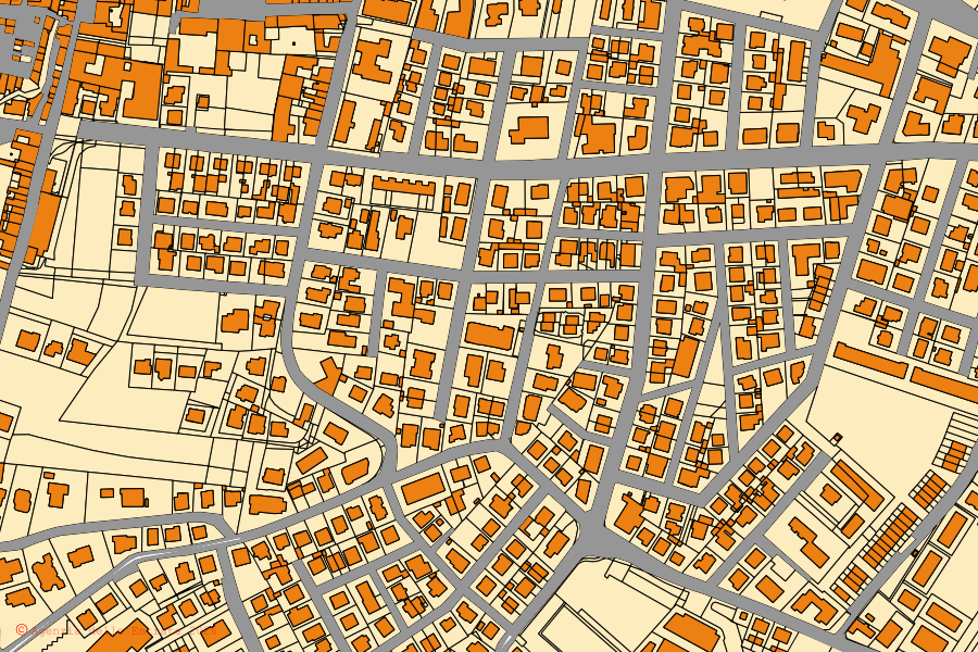 Mappa catastale del centro di Savignano sul Rubicone: particelle e fabbricati, cartografia Agenzia delle Entrate
