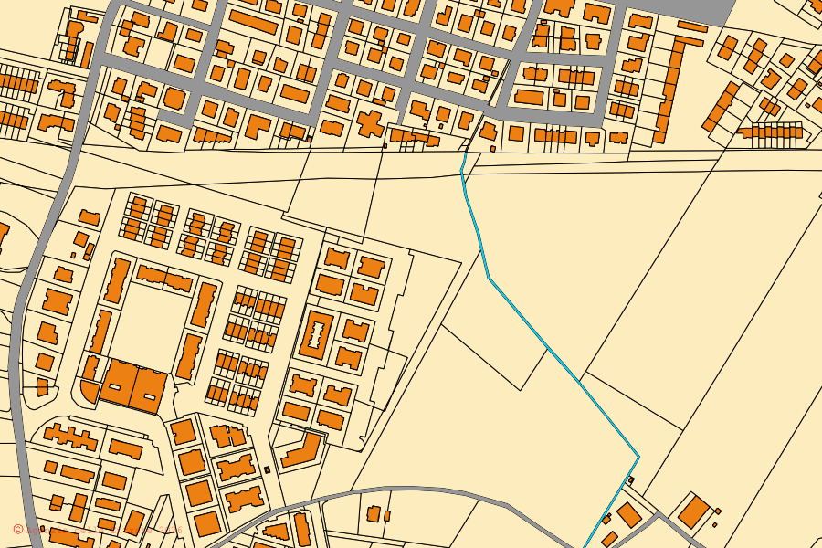 Mappa catastale del centro di Scandiano: particelle e fabbricati, cartografia Agenzia delle Entrate
