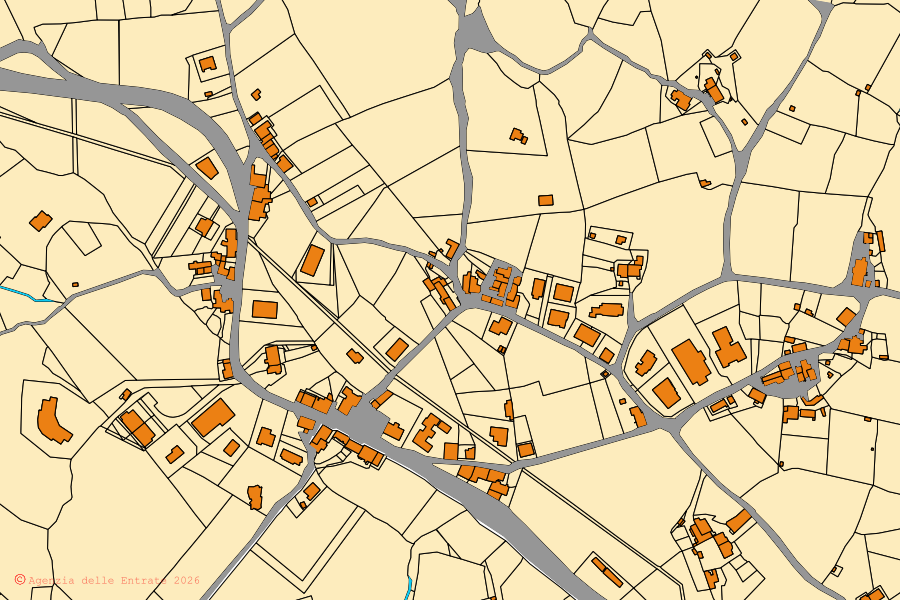 Mappa catastale del centro di Scansano: particelle e fabbricati, cartografia Agenzia delle Entrate