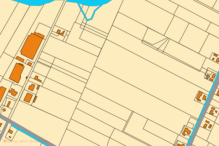 Mappa catastale del centro di Scanzano Jonico: particelle e fabbricati, cartografia Agenzia delle Entrate
