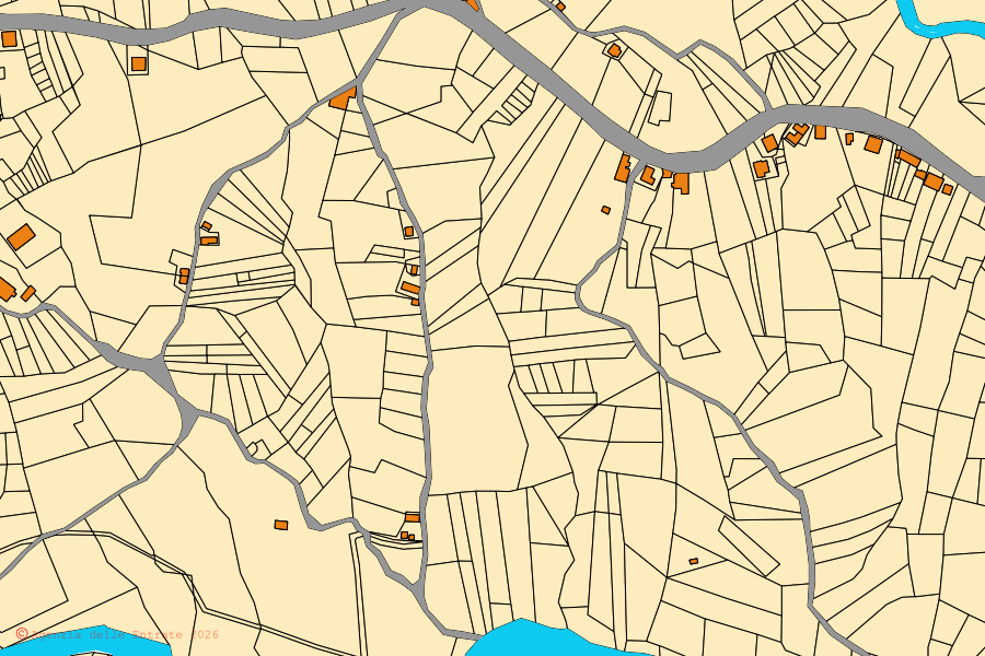 Mappa catastale del centro di Scapoli: particelle e fabbricati, cartografia Agenzia delle Entrate